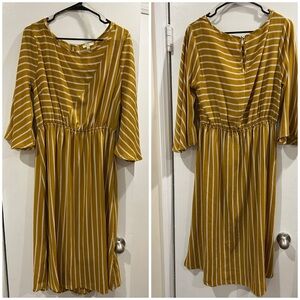 Yellow and White Striped Dress